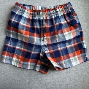 Carter’s Baby Boy 9M Plaid Shorts in Blue Orange & White